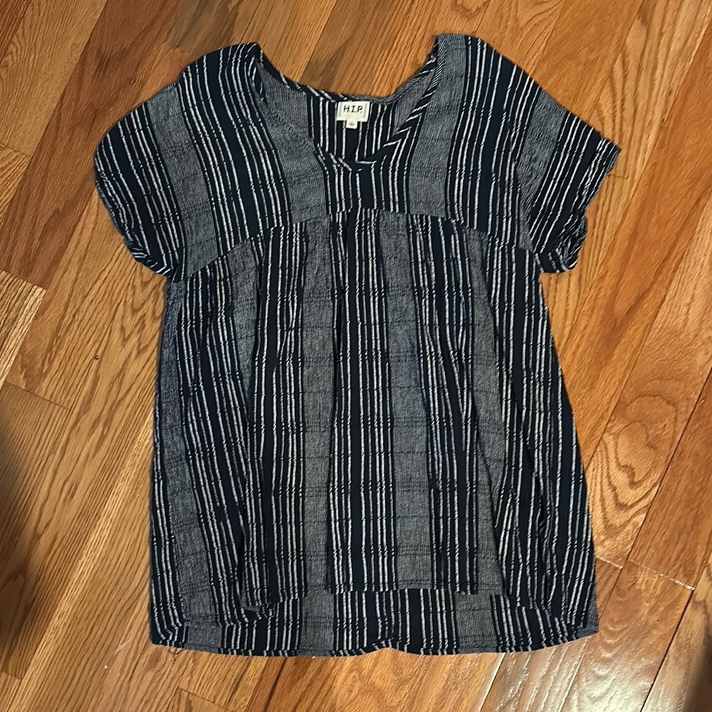 H.I.P. Navy & White Striped Women's Top